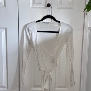 Zara cropped wrap top